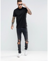 schwarzes Polohemd von Asos