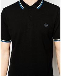 schwarzes Polohemd von Fred Perry