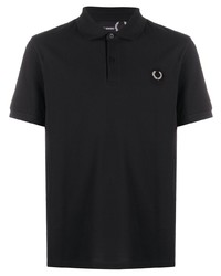 schwarzes Polohemd von Raf Simons X Fred Perry