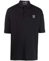 schwarzes Polohemd von Raf Simons X Fred Perry