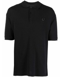 schwarzes Polohemd von Raf Simons X Fred Perry