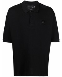 schwarzes Polohemd von Raf Simons X Fred Perry