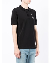 schwarzes Polohemd von Raf Simons X Fred Perry