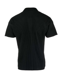 schwarzes Polohemd von Issey Miyake