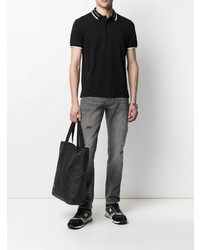 schwarzes Polohemd von Emporio Armani