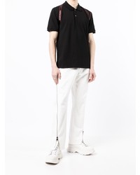 schwarzes Polohemd von Alexander McQueen