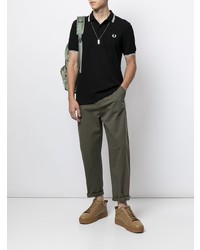 schwarzes Polohemd von Fred Perry