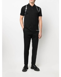 schwarzes Polohemd von Alexander McQueen