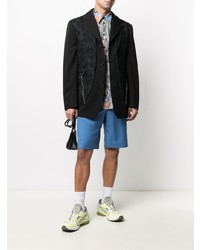 schwarzes Sakko mit Blumenmuster von Comme Des Garcons Homme Plus