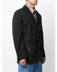 schwarzes Sakko mit Blumenmuster von Comme Des Garcons Homme Plus