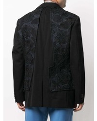 schwarzes Sakko mit Blumenmuster von Comme Des Garcons Homme Plus