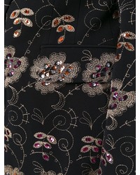 schwarzes Sakko mit Blumenmuster von Givenchy