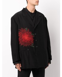 schwarzes Sakko mit Blumenmuster von Yohji Yamamoto