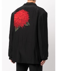 schwarzes Sakko mit Blumenmuster von Yohji Yamamoto