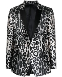 schwarzes Sakko mit Leopardenmuster von Dolce & Gabbana