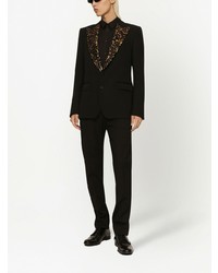 schwarzes Sakko mit Leopardenmuster von Dolce & Gabbana