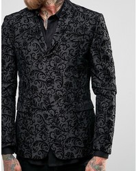 schwarzes Sakko mit Paisley-Muster von Asos