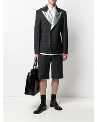 schwarzes Sakko mit Schottenmuster von Comme Des Garcons Homme Plus