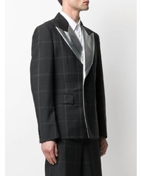 schwarzes Sakko mit Schottenmuster von Comme Des Garcons Homme Plus