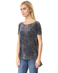 schwarzes Samt T-shirt von Free People