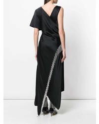 schwarzes Satin Ballkleid von Christopher Kane