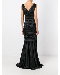 schwarzes Satin Ballkleid von Dolce & Gabbana