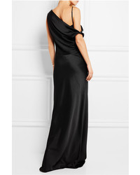 schwarzes Satin Ballkleid von Maison Margiela