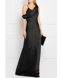 schwarzes Satin Ballkleid von Maison Margiela