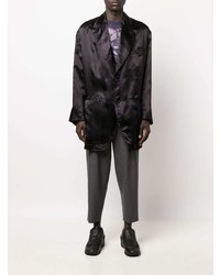 schwarzes Satinsakko von Comme Des Garcons Homme Plus