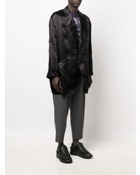 schwarzes Satinsakko von Comme Des Garcons Homme Plus