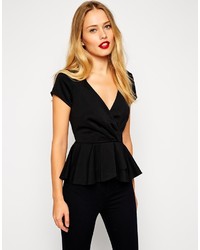 schwarzes Schößchen-Top von Asos