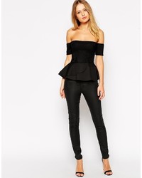 schwarzes Schößchen-Top von Asos