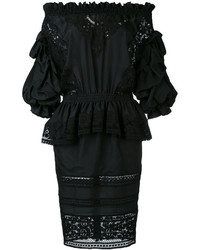 schwarzes schulterfreies Kleid aus Seide von Faith Connexion