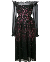 schwarzes schulterfreies Kleid aus Seide von Talbot Runhof