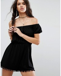 schwarzes schulterfreies Kleid von Asos