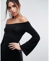 schwarzes schulterfreies Kleid von Asos