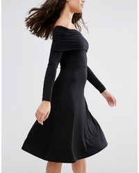 schwarzes schulterfreies Kleid von Asos