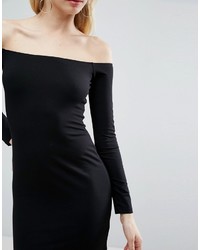 schwarzes schulterfreies Kleid von Asos