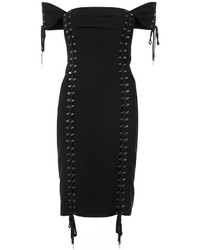 schwarzes schulterfreies Kleid von Moschino