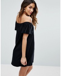 schwarzes schulterfreies Kleid von Asos