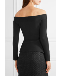 schwarzes schulterfreies Oberteil von Roland Mouret