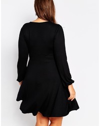 schwarzes schwingendes Kleid von Asos
