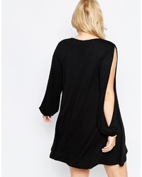 schwarzes schwingendes Kleid von Asos