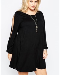 schwarzes schwingendes Kleid von Asos