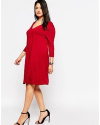 schwarzes schwingendes Kleid von Asos