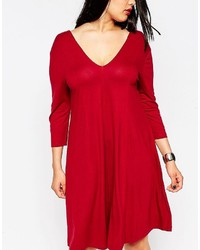 schwarzes schwingendes Kleid von Asos