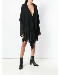 schwarzes schwingendes Kleid von Ann Demeulemeester