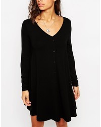 schwarzes schwingendes Kleid von Asos