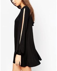 schwarzes schwingendes Kleid von Asos