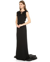 schwarzes Seide Ballkleid von Nina Ricci